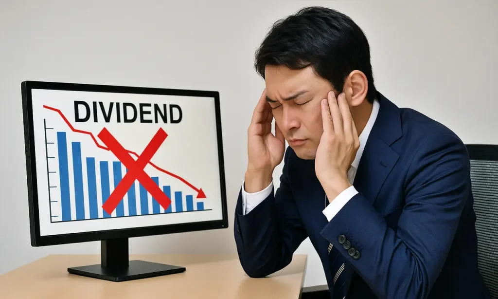 会社の業績が下がり頭を抱えている男性